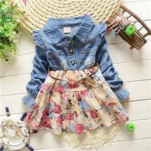 New Spring Girls cowboy dress cotton babi Girls autumn kids girls dress 2 colors Denim dress - Fab Getup Shop