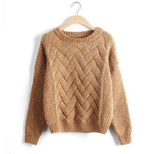 Pull Femme  Autumn Winter Women Sweaters And Pullovers Plaid Thick Knitting Mohair Sweater Female Loose Variegated LMY12 - Fab Getup Shop