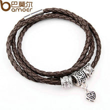 Silver Charm Black Leather Bracelet for Women Five Colors Magnet Clasp Christmas Gift Jewelry PI0311 - Fab Getup Shop