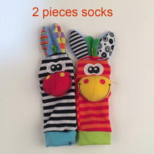 Sozzy Baby Boys Girls Toy Baby Rattle Animal Foot Finder Socks Wrist Strap Soft Children Infant Newborn Plush Sock - Fab Getup Shop