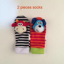 Sozzy Baby Boys Girls Toy Baby Rattle Animal Foot Finder Socks Wrist Strap Soft Children Infant Newborn Plush Sock - Fab Getup Shop