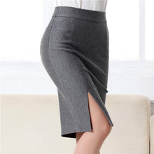 Women Office Formal Pencil Skirt Autumn Winter Elegant Slim Front Slit Midi Skirt Black/Gray/Red/Blue OL Skirts - Fab Getup Shop