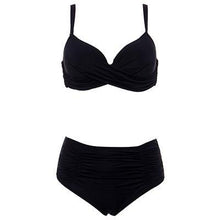 Andzhelika  Sexy Bikinis Women Swimwear Solid Fold High Waisted Bikinis Set Plus Size Swimwear Bathing Suit Biquini - Fab Getup Shop