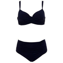 Andzhelika  Sexy Bikinis Women Swimwear Solid Fold High Waisted Bikinis Set Plus Size Swimwear Bathing Suit Biquini - Fab Getup Shop