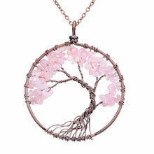 SEDmart 7 Chakra Tree Of Life Pendant Necklace Copper Crystal Natural Stone Necklace Women Christmas Gift - Fab Getup Shop