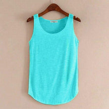 Spring Summer  Tank Tops Women Sleeveless Round Neck Loose T Shirt Ladies Vest Singlets - Fab Getup Shop