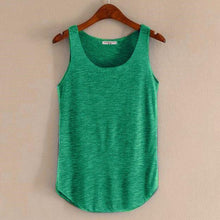 Spring Summer  Tank Tops Women Sleeveless Round Neck Loose T Shirt Ladies Vest Singlets - Fab Getup Shop