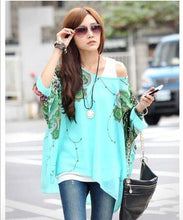 Summer Tops Women  Vintage Bohemian Clothing Batwing Sleeve Chiffon Blouse Shirt Plus Size 6XL For Big Women - Fab Getup Shop