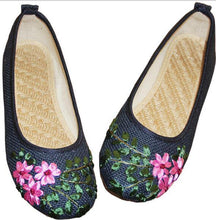 Vintage Embroidered Women Flats Flower Slip On Cotton Fabric Linen Comfortable Old Peking Ballerina Flat Shoes Sapato Feminino - Fab Getup Shop