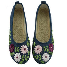 Vintage Embroidered Women Flats Flower Slip On Cotton Fabric Linen Comfortable Old Peking Ballerina Flat Shoes Sapato Feminino - Fab Getup Shop