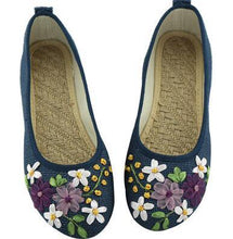 Vintage Embroidered Women Flats Flower Slip On Cotton Fabric Linen Comfortable Old Peking Ballerina Flat Shoes Sapato Feminino - Fab Getup Shop