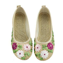 Vintage Embroidered Women Flats Flower Slip On Cotton Fabric Linen Comfortable Old Peking Ballerina Flat Shoes Sapato Feminino - Fab Getup Shop