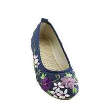 Vintage Embroidered Women Flats Flower Slip On Cotton Fabric Linen Comfortable Old Peking Ballerina Flat Shoes Sapato Feminino - Fab Getup Shop