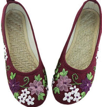 Vintage Embroidered Women Flats Flower Slip On Cotton Fabric Linen Comfortable Old Peking Ballerina Flat Shoes Sapato Feminino - Fab Getup Shop