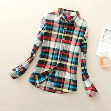 Women's Shirts  autumn and winter female shirt plaid shirt women slim long sleeve cotton Blouse top female outerwear - Fab Getup Shop