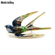 Wuli&Baby Classic Alloy Enamel Swallow Brooch Pins Metal Scarf Pins Christmas Gift Banquet Weddings Accessories - Fab Getup Shop