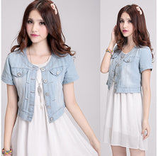 Short Sleeve Denim Jean Jacket