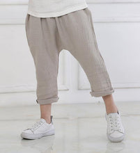 2-7y  Summer Solid Color Linen Pleated Children Knee-length Pants for Baby Boys Girls Pants Harem Pants for Kids Child - Fab Getup Shop