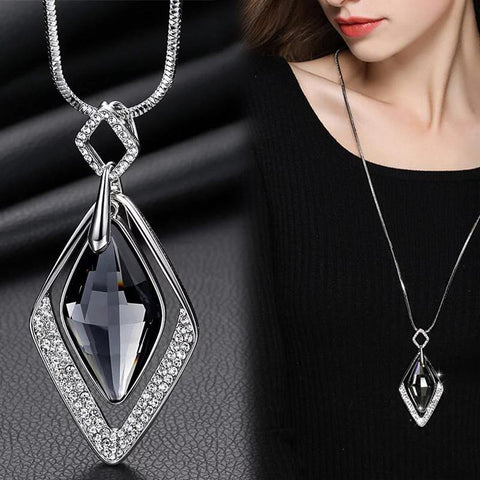 Long Necklaces & Pendants for Women Collier  Geometric Statement  Maxi Fashion Crystal Jewelry - Fab Getup Shop