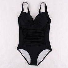 Women Swimwear Solid Beach Plus Size Bodysuits Vintage Retro Fold Bathing Suits Monokini - Fab Getup Shop