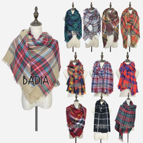 Tartan Oversize Plaid Blanket Scarf