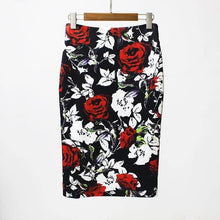 Summer Style Pencil Skirt Women High Waist Green Skirts Vintage Elegant Bodycon Floral Print Midi Skirt - Fab Getup Shop