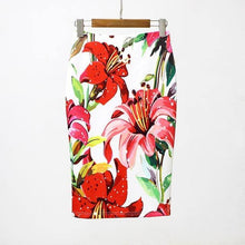 Summer Style Pencil Skirt Women High Waist Green Skirts Vintage Elegant Bodycon Floral Print Midi Skirt - Fab Getup Shop