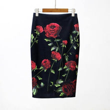 Summer Style Pencil Skirt Women High Waist Green Skirts Vintage Elegant Bodycon Floral Print Midi Skirt - Fab Getup Shop