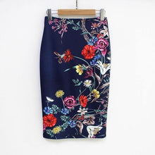 Summer Style Pencil Skirt Women High Waist Green Skirts Vintage Elegant Bodycon Floral Print Midi Skirt - Fab Getup Shop