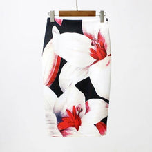 Summer Style Pencil Skirt Women High Waist Green Skirts Vintage Elegant Bodycon Floral Print Midi Skirt - Fab Getup Shop