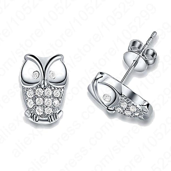 Night Owl Jewelry Genuine 925 Sterling Silver With Shiny Cubic Zirconi ...