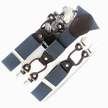 Men's suspenders casual Fashion braces High quality leather suspenders Adjustable 6 clip  Belt Strap  7 colors - Fab Getup Shop