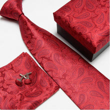 men's fashion neck tie set neckties cufflinks hankies silk ties cuff links pocket handkerchief 14 - Fab Getup Shop