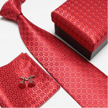 men's fashion neck tie set neckties cufflinks hankies silk ties cuff links pocket handkerchief 14 - Fab Getup Shop