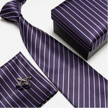 men's fashion neck tie set neckties cufflinks hankies silk ties cuff links pocket handkerchief 14 - Fab Getup Shop