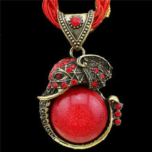 Jewelry Retro Craft Antique Bronze Plated Milet Chain Cute Crystal Lucite Elephant Pendant Necklace N190 - Fab Getup Shop