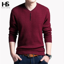 Solid Color Pullover Men V Neck Sweater Men Long Sleeve Shirt Mens Sweaters Wool Casual Dress Brand Cashmere Knitwear Pull Homme - Fab Getup Shop