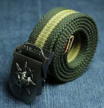 Men's Canvas belt skull Metal tactics woven belt canvas belt Casual pants Cool wild gift for men belts Skull large size - Fab Getup Shop