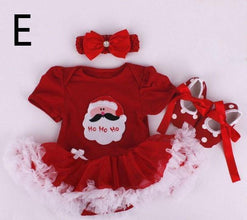 Christmas Baby Girl Infant 3pcs Clothing Sets Suit Princess Tutu Romper Dress/Jumpsuit Xmas Bebe Party Birthday Costumes Vestido - Fab Getup Shop