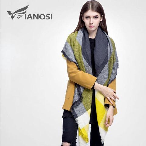 [VIANOSI]  plaid scarf women Thicken Soft Winter scarf Fashion Shawls and Scarves DS033 - Fab Getup Shop