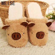 Pig Cute Cotton Fabric Home Slippers Winter  Indoor Slippers Unisex  Men And Women Slippers House Shoes Lovely Plush Warm Shoes - Fab Getup Shop