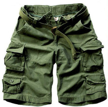 Free Belt  Mens Cargo Shorts Multi-pocket Solid Men Short Pants - Fab Getup Shop