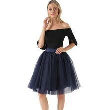 5 Layers 60cm Princess Midi Tulle Skirt Pleated Dance Tutu Skirts  Lolita Petticoat  Denim Party Skirts - Fab Getup Shop