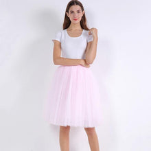 5 Layers 60cm Princess Midi Tulle Skirt Pleated Dance Tutu Skirts  Lolita Petticoat  Denim Party Skirts - Fab Getup Shop