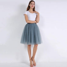 5 Layers 60cm Princess Midi Tulle Skirt Pleated Dance Tutu Skirts  Lolita Petticoat  Denim Party Skirts - Fab Getup Shop