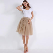 5 Layers 60cm Princess Midi Tulle Skirt Pleated Dance Tutu Skirts  Lolita Petticoat  Denim Party Skirts - Fab Getup Shop