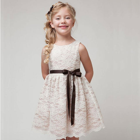 SUMMER NEW children clothes girls beautiful lace dress  white baby girls dress teenager kids dress for age 2-12 - Fab Getup Shop