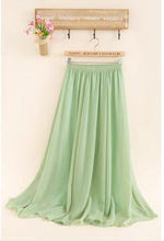 Long Skirt Elegant Style Women Pastel Volume Candy Coloured Pleated Chiffon Maxi Skirts - Fab Getup Shop