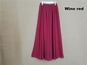 Long Skirt Elegant Style Women Pastel Volume Candy Coloured Pleated Chiffon Maxi Skirts - Fab Getup Shop