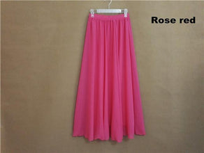 Long Skirt Elegant Style Women Pastel Volume Candy Coloured Pleated Chiffon Maxi Skirts - Fab Getup Shop